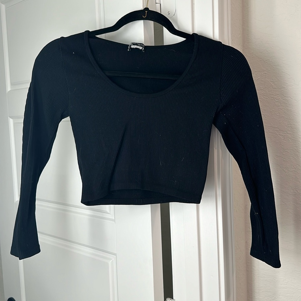 Zara Cropped 3/4 Sleeve Top